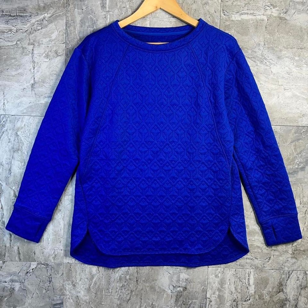 Blue‎ long sleeve top with a casual, preppy vibe Woman's Medium #preppy